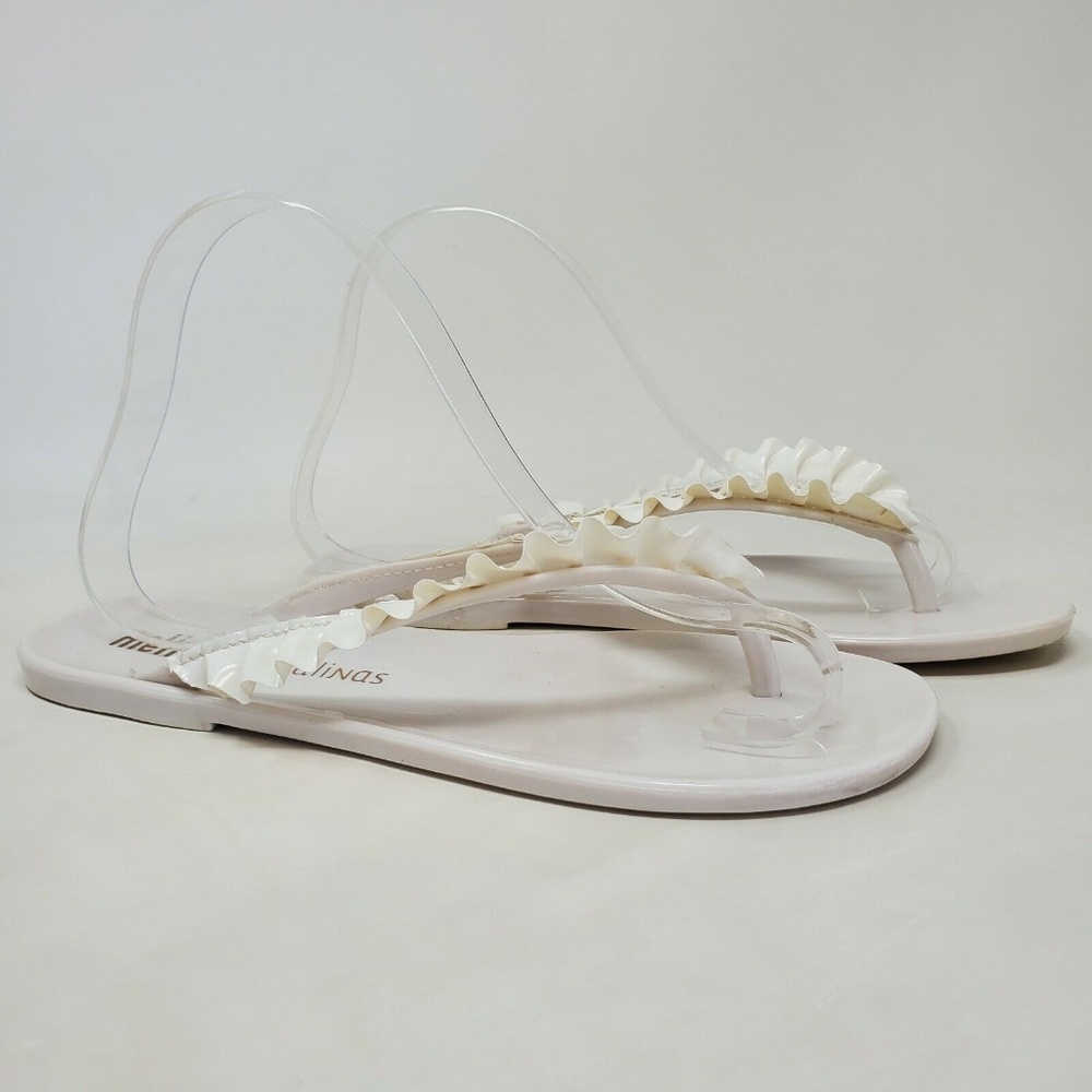 Melissa + Salinas Women's Size 7 Thong Sandals White / Cream